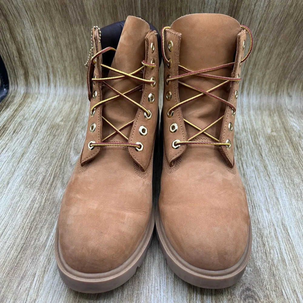Timberland 6-Inch Premium Waterproof Boots Men's Size 10 Wheat Nubuck Shoes